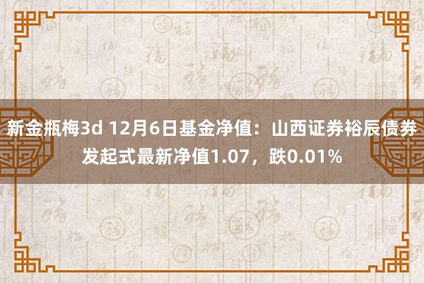 新金瓶梅3d 12月6日基金净值：山西证券裕辰债券发起式最新净值1.07，跌0.01%