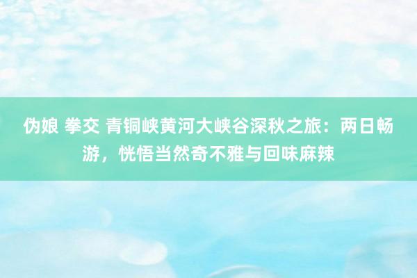 伪娘 拳交 青铜峡黄河大峡谷深秋之旅：两日畅游，恍悟当然奇不雅与回味麻辣