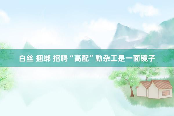白丝 捆绑 招聘“高配”勤杂工是一面镜子
