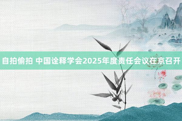 自拍偷拍 中国诠释学会2025年度责任会议在京召开