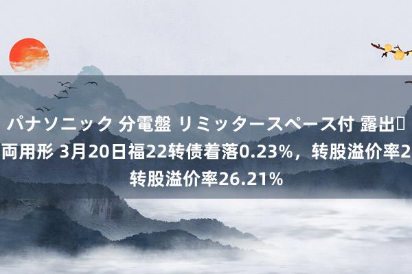 パナソニック 分電盤 リミッタースペース付 露出・半埋込両用形 3月20日福22转债着落0.23%，转股溢价率26.21%